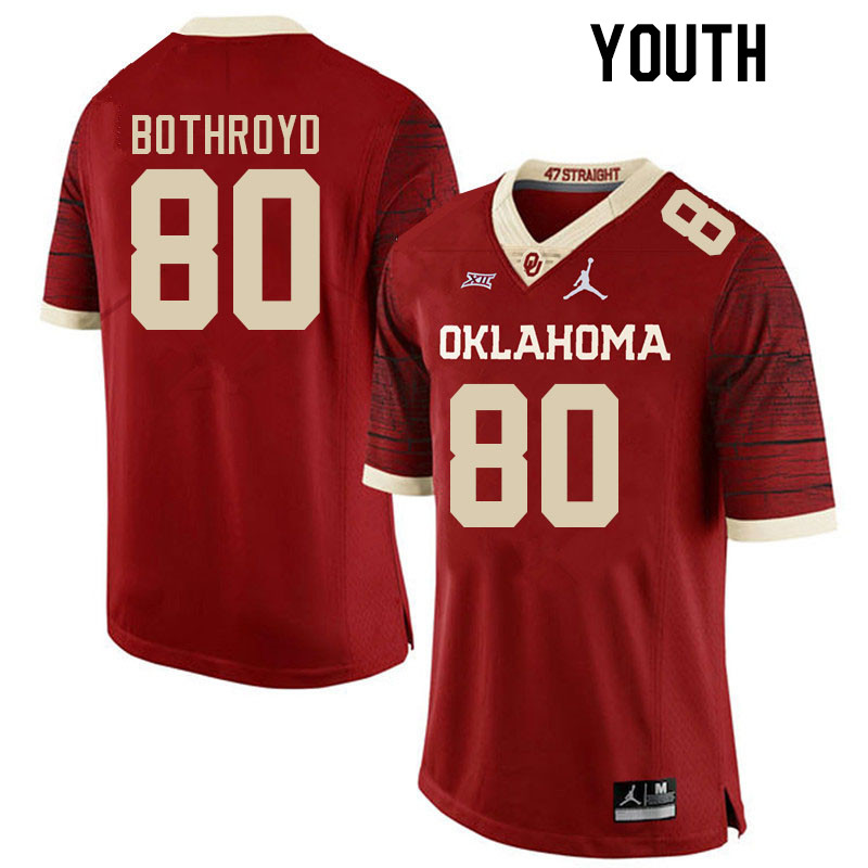 Youth #80 Rondell Bothroyd Oklahoma Sooners College Football Jerseys Stitched-Retro - Click Image to Close
